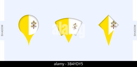 Vatikanstadt Karte Markierungen Set. Perfekt für Projekte im Zusammenhang mit Vatikanstadt, Reisen, Geografie und internationaler Vertretung. Vektorsammlung. Stock Vektor