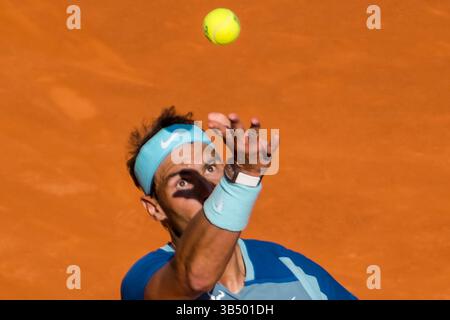 5. Mai 2022, Madrid, Spanien: RAFAEL NADAL (ESP) spielt am 8. Tag der Madrid Open 2022 gegen D. Goffin (BEL). Nadal gewann mit 6:3, 5:7, 7:6(9). (Foto: © Matthias Oesterle/ZUMA Press Wire) Stockfoto