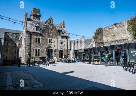 Das Bild zeigt den Innenhof in der einst berüchtigten georgianischen und viktorianischen Ära des Bodmin-Gefängnisses aus dem 17. Und 18. Jahrhundert in Cornwall. Stockfoto