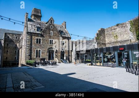Das Bild zeigt den Innenhof in der einst berüchtigten georgianischen und viktorianischen Ära des Bodmin-Gefängnisses aus dem 17. Und 18. Jahrhundert in Cornwall. Stockfoto