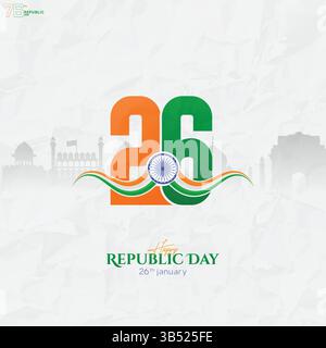 Poster zum Tag der Republik | Feier mit Kampfjets, Wahrzeichen und Tricolor-Band, Tag der Republik Stock Vektor