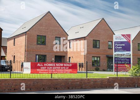Taylor Wimpey, alle Häuser wurden verkauft, unterschreiben Sie vor neuen Häusern. Stockfoto