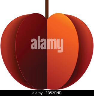 Roter Apfel Vollfrucht Vektor süße Lebensmittel Symbol Stock Vektor