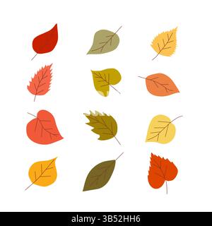 Bunte Herbstblätter auf hellem Hintergrund. Stock Vektor