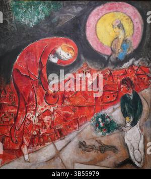 Marc Chagall, Les toits rouges, 1953 - The Centre Pompidou in Paris, France Stockfoto