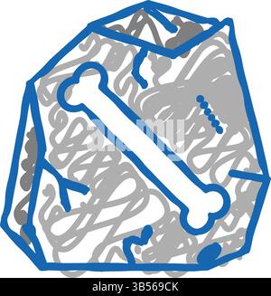 Knochen-in-Stein-Ikonen-Illustration Stock Vektor