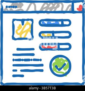 Online-Bestellverfolgung Symbol Kritzelillustration Stock Vektor