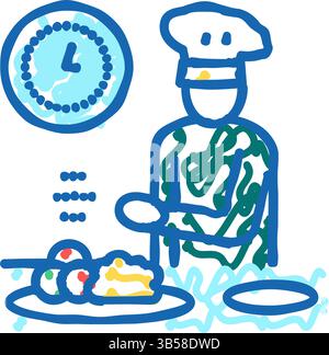 Illustration der Kochfigur des Küchenchefs Stock Vektor
