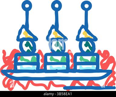 Canapes Snack Icon Doodle Illustration Stock Vektor