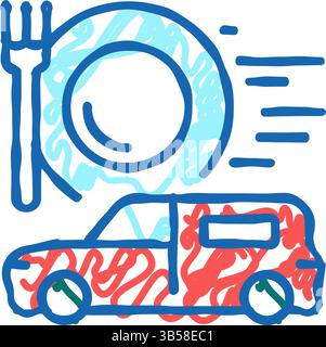 Illustration des Icons „Food Delivery“ Stock Vektor