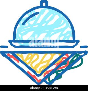 Illustration des Symbols für Tablett und Servietten Stock Vektor