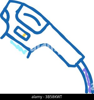 Diodenlaser-Symbol-Doodle-Illustration Stock Vektor