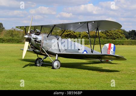 Der Hawker Tomtit ist der einzige Überlebende seiner Klasse. Ein eleganter Doppeldecker aus den 1920er Jahren für die Royal Air Force. Stockfoto