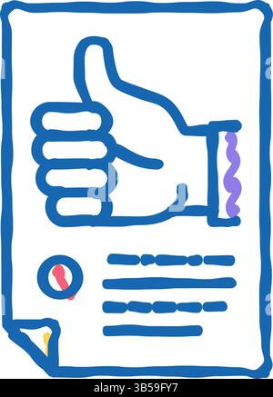 Positive Feedback-Symbol-Doodle-Illustration Stock Vektor