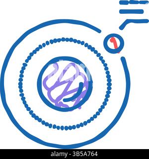 Physik Wasserstoff Icon Kritzelillustration Stock Vektor