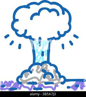 geysir Wasserstoff Icon Kritzelillustration Stock Vektor