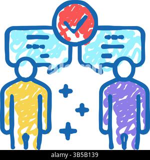 Illustration des Symbols „Inter-Leaf Communication Soft Skills“ Stock Vektor