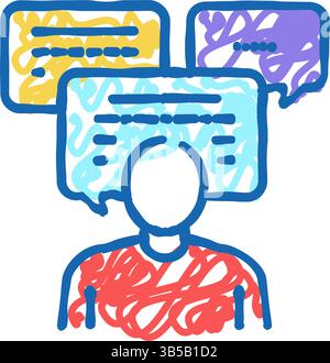 Illustration des Symbols „Kommunikation – Soft-Skill“ Stock Vektor