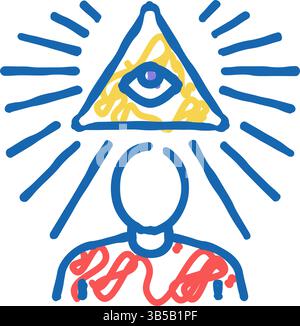 Achtsamkeit Soft Skill Icon Kritzelillustration Stock Vektor