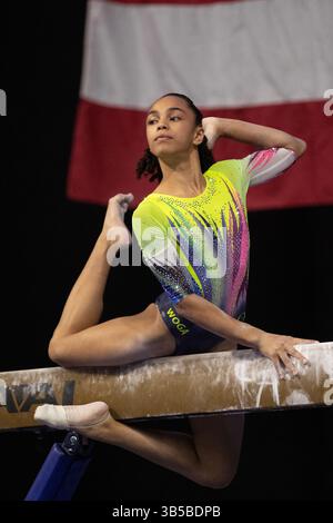 29. Juli 2022: Hezly Rivera von der WOGA tritt 2022 im Maverick Center in West Valley City an. Melissa J. Perenson/CSM (Kreditbild: © Melissa J. Perenson/CSM via ZUMA Press Wire) Stockfoto