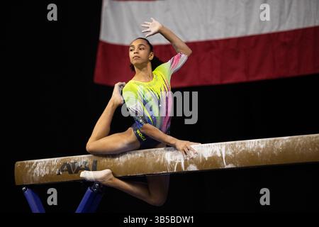 29. Juli 2022: Hezly Rivera von der WOGA tritt 2022 im Maverick Center in West Valley City an. Melissa J. Perenson/CSM (Kreditbild: © Melissa J. Perenson/CSM via ZUMA Press Wire) Stockfoto