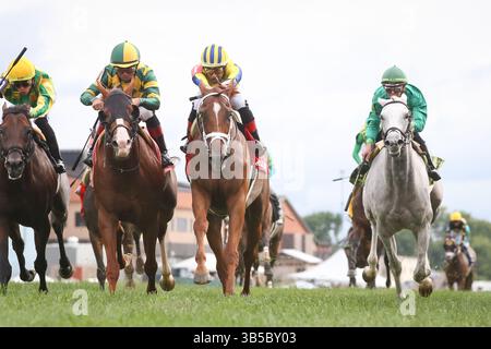 September 2022, Franklin, KY, USA: 10. September 2022: Red Knight (NY) #1, geritten von Gerardo Corrales, gewinnt am 10. September 2022 den Kentucky Turf Cup (Klasse 2) in den Kentucky Downs in Franklin, Kentucky. Matt Wooley für Eclipse Sportswire (Bild: © Matt Wooley/CSM via ZUMA Press Wire) Stockfoto