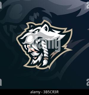 Tribe Maskottchen Logo Design Vektor mit modernem Illustrationskonzept Stil für Abzeichen, Emblem und T-Shirt Druck. Abbildung des Stammkopfes. Stock Vektor