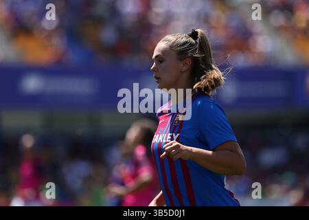 29. Mai 2022, ALCORCON, MADRID, SPANIEN: Lieke Martens vom FC Barcelona sieht beim Finale des spanischen Frauenpokals Copa de la Reina an, das am 29. Mai 2022 zwischen dem FC Barcelona und dem Sporting Club de Huelva ausgetragen wurde. (Kreditbild: © Oscar J. Barroso/AFP7 via ZUMA Press Wire) Stockfoto