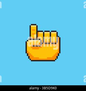 Pixel Art Hand Gesture Emoji Spiel Asset Design Stock Vektor