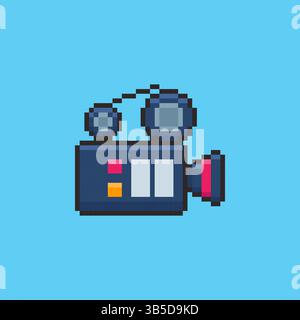 Pixel Art Film Kamera Spiel Asset Design Stock Vektor
