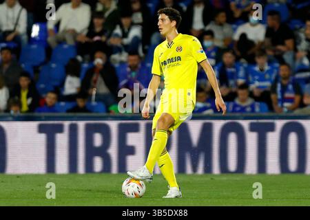 April 2022, Madrid, Barcelona, Spanien: Pau Torres von Villarreal CF während des Liga-Spiels zwischen Getafe CF und Villarreal CF im Coliseo Alfonso Perein Madrid, Spanien (Bild: © Apo Caballero/DAX via ZUMA Press Wire) Stockfoto