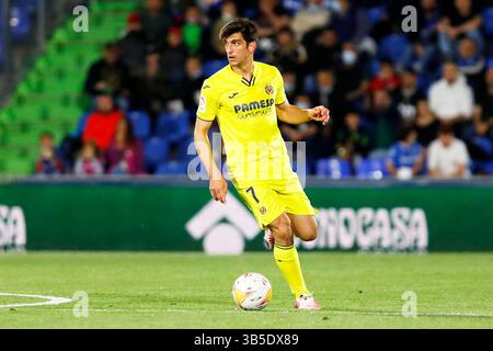 April 2022, Madrid, Barcelona, Spanien: Gerard Moreno von Villarreal CF während des Liga-Spiels zwischen Getafe CF und Villarreal CF im Coliseo Alfonso Perein Madrid, Spanien (Bild: © Apo Caballero/DAX via ZUMA Press Wire) Stockfoto
