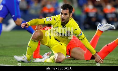 April 2022, Madrid, Barcelona, Spanien: Manu Trigueros von Villarreal CF während des Liga-Spiels zwischen Getafe CF und Villarreal CF im Coliseo Alfonso Perein Madrid, Spanien (Bild: © Apo Caballero/DAX via ZUMA Press Wire) Stockfoto