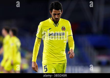 April 2022, Madrid, Barcelona, Spanien: Dani Parejo von Villarreal CF während des Liga-Spiels zwischen Getafe CF und Villarreal CF im Coliseo Alfonso Perein Madrid, Spanien (Bild: © Apo Caballero/DAX via ZUMA Press Wire) Stockfoto