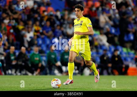 April 2022, Madrid, Barcelona, Spanien: Gerard Moreno von Villarreal CF während des Liga-Spiels zwischen Getafe CF und Villarreal CF im Coliseo Alfonso Perein Madrid, Spanien (Bild: © Apo Caballero/DAX via ZUMA Press Wire) Stockfoto