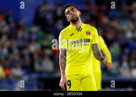 April 2022, Madrid, Barcelona, Spanien: Paco Alcacer von Villarreal CF während des Liga-Spiels zwischen Getafe CF und Villarreal CF im Coliseo Alfonso Perein Madrid, Spanien (Bild: © Apo Caballero/DAX via ZUMA Press Wire) Stockfoto