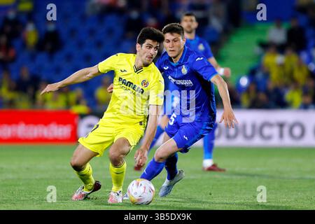 April 2022, Madrid, Barcelona, Spanien: Gerard Moreno von Villarreal CF während des Liga-Spiels zwischen Getafe CF und Villarreal CF im Coliseo Alfonso Perein Madrid, Spanien (Bild: © Apo Caballero/DAX via ZUMA Press Wire) Stockfoto