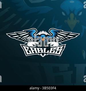 eagles Maskottchen Logo Design Vektor mit modernem Illustrationskonzept Stil für Abzeichen, Emblem und T-Shirt Druck. adler-Illustration für Sportmannschaft. Stock Vektor
