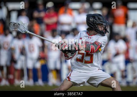 19. März 2022: Maryland Terrapins attackieren Owen Murphy (55) beim NCAA Men's Lacrosse Regular Season Spiel zwischen den Virginia Cavaliers und den Maryland Terrapins im Audi Field in Washington, D.C. Fotograf: Cory Royster (Credit Image: © Cory Royster/CSM via ZUMA Press Wire) Stockfoto