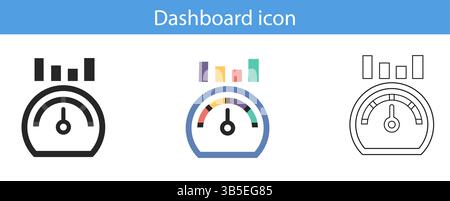 Vektorsatz für Dashboard-Symbole für UI-UX und Webanwendungen. Stock Vektor