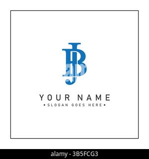 Abstraktes JB- oder BJ-Logo – Initial Monogramm Template für Alphabet J und B Stock Vektor