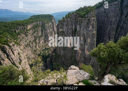 Tazi Canyon in der Türkei mit Klippen und üppigem Grün Stockfoto