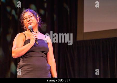 28. August 2022, Toronto, Ontario, Kanada: Sabrina Cruz nimmt an der Buffer Awards Gala Screening Teil. Das Pufferfestival ist das weltweit größte internationale Filmfestival für digitale Erstlingsfilme. Kuratieren und Feiern von Videopremieren von hochgelobten digitalen Entwicklern von heute. (Credit Image: © Shawn Goldberg/SOPA Images via ZUMA Press Wire) Stockfoto
