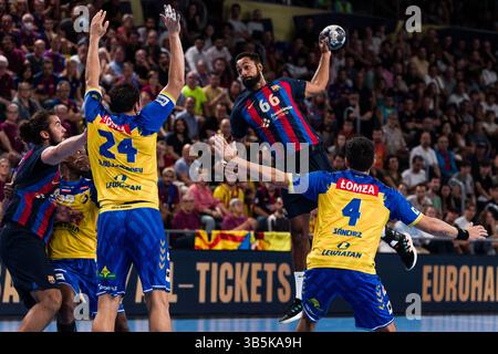 22. September 2022, Barcelona, Spanien: Melvyn Richardson vom FC Barcelona im Rahmen des EHF Champions League-Spiels zwischen dem FC Barcelona und Lomza Industria Kielce im Palau Blaugrana am 22. September 2022 in Barcelona. (Foto: © Javier Borrego/AFP7 via ZUMA Press Wire) Stockfoto