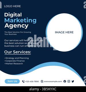 Digital Marketing Agency Social Media Post Design Stock Vektor