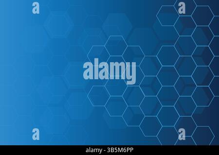 Blauer Hintergrund, hell, sechseckig blauer Pastellhintergrund mit sechseckigem Muster und hellen Funkeln. Realistischer Vektor abstrakt bg mit Stock Vektor
