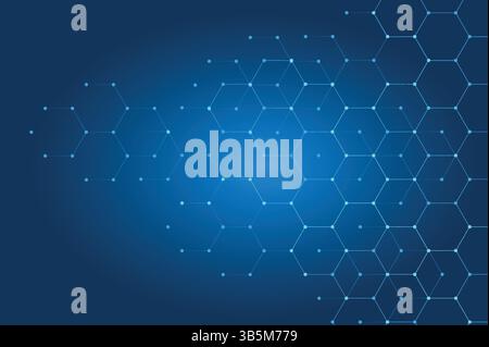 Blauer Hintergrund, hell, sechseckig blauer Pastellhintergrund mit sechseckigem Muster und hellen Funkeln. Realistischer Vektor abstrakt bg mit Stock Vektor