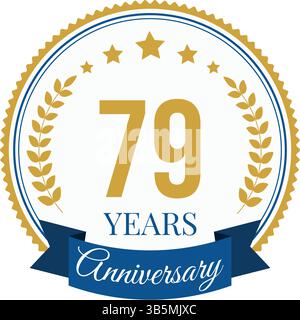 Design-Vorlage Zum 79-Jährigen Jubiläum. Stock Vektor