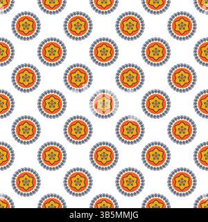 Buntes, nahtloses Muster von Mandalas mit Glasur Stock Vektor