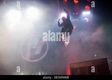 21 Piloten treten im Palau Sant Jordi, Barcelona 22. April 2025 auf. Fotograf: Ale Espaliat Stockfoto